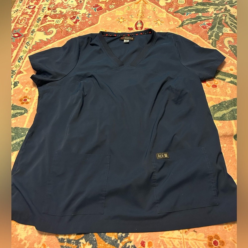 EUC Koi Basics Women’s Navy Scrub Set, Top 2X, Bottoms XL